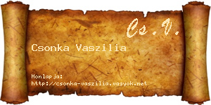 Csonka Vaszilia névjegykártya